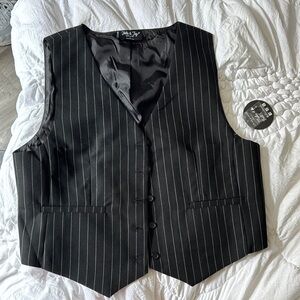 Women’s Jolie & Joy Black Pinstripe Vest